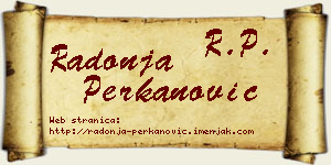 Radonja Perkanović vizit kartica